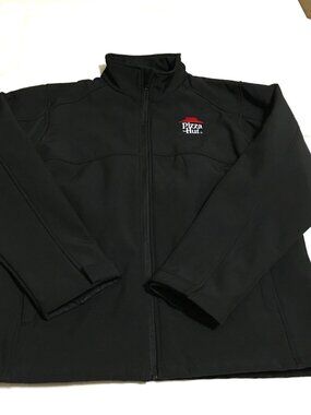 Pizza Hut IQ Apparel Jacket Mens Medium Black Soft Shell Full Zip Uniform Work